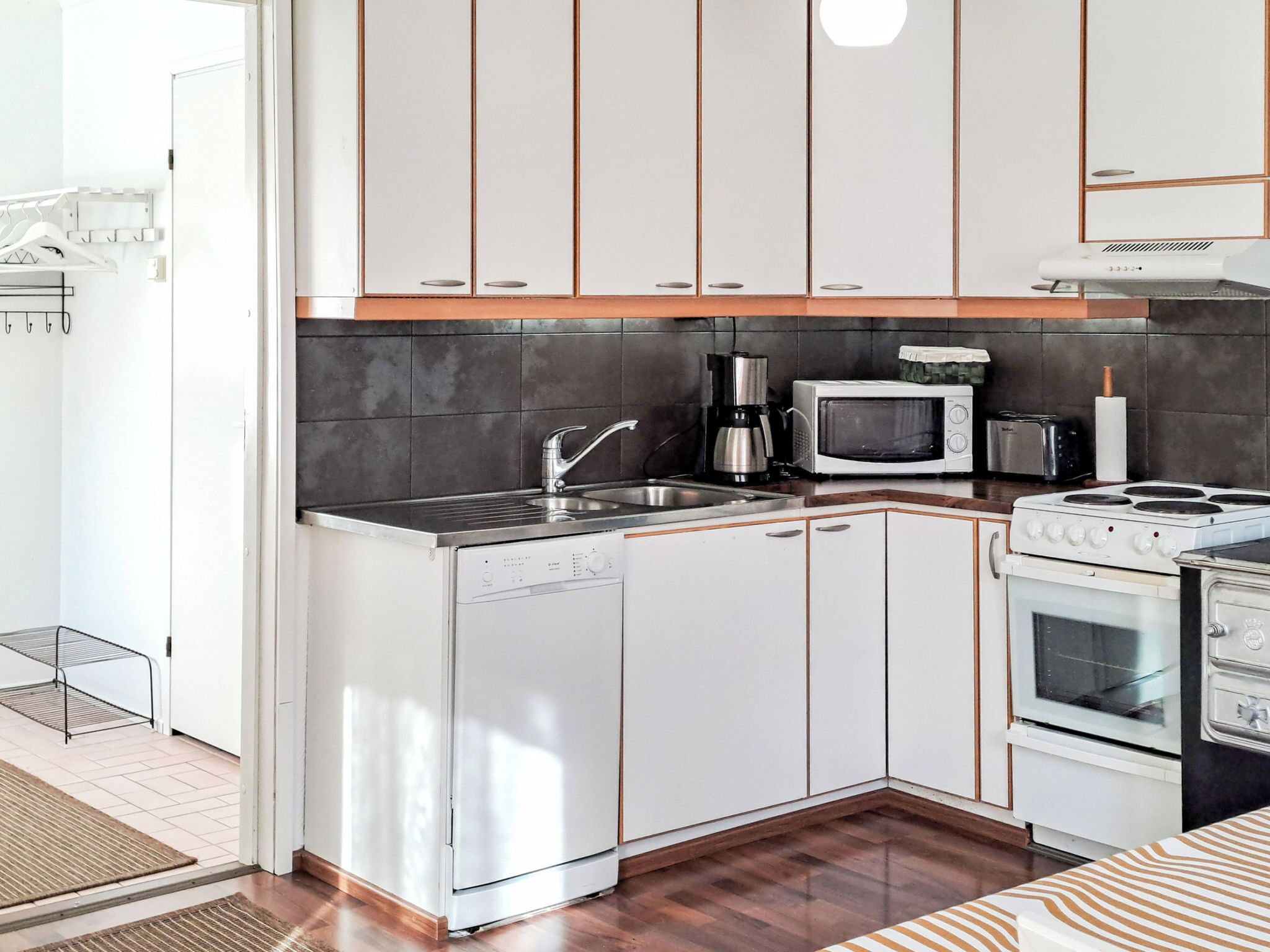 Fridge, microwave, dishwasher, toaster
