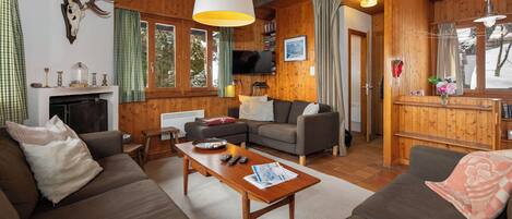 TV, fireplace, DVD player