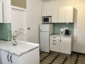 Fridge, oven, dishwasher, cookware/dishes/utensils