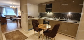 Deluxe Apartment, 1 Bedroom | Private kitchen | Full-sized fridge, microwave, oven, stovetop - Leylak Suite (Istanbul)