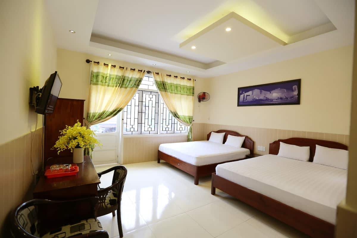 Premium bedding, minibar, desk, laptop workspace