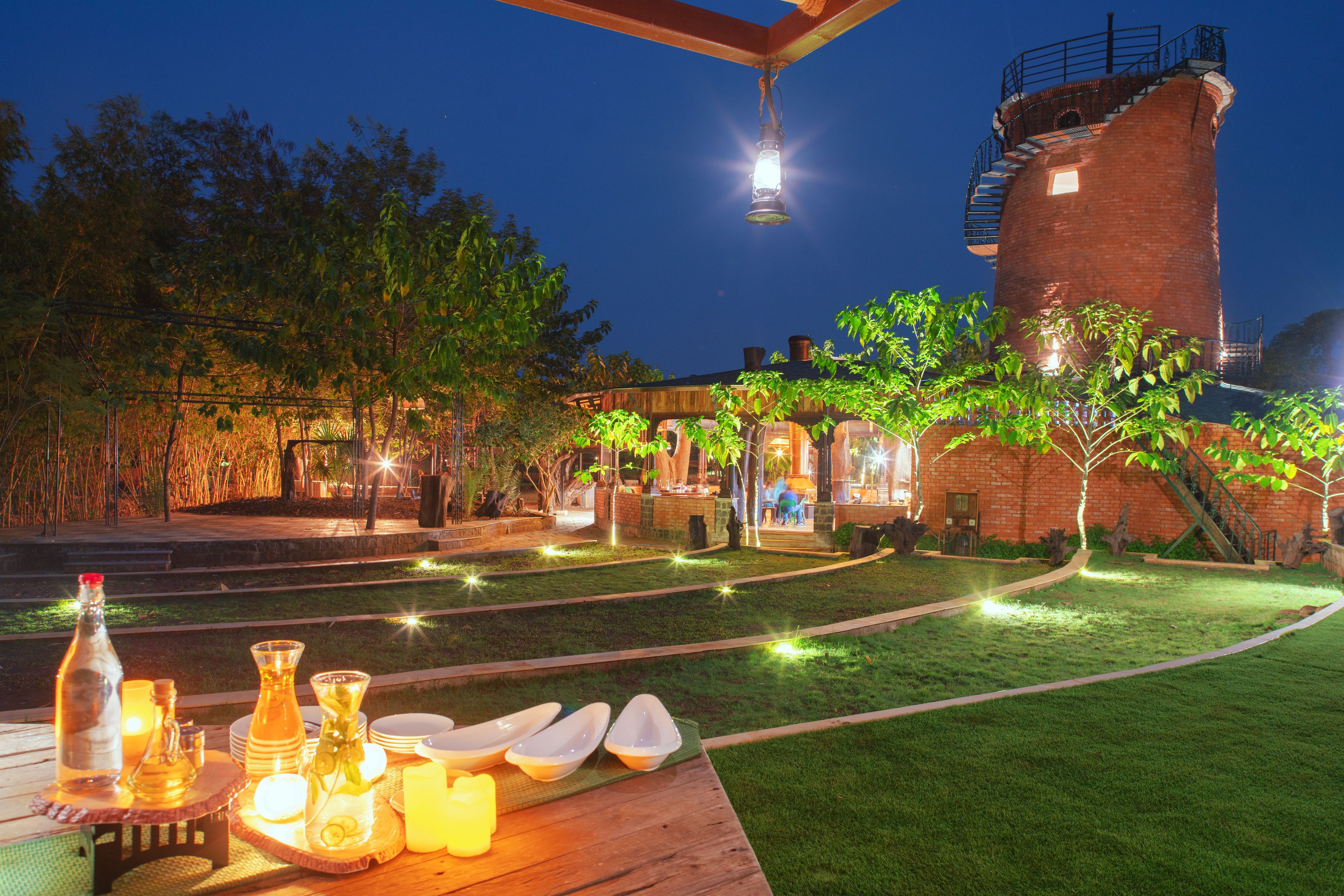 Outdoor banquet area