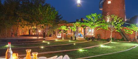 Outdoor banquet area