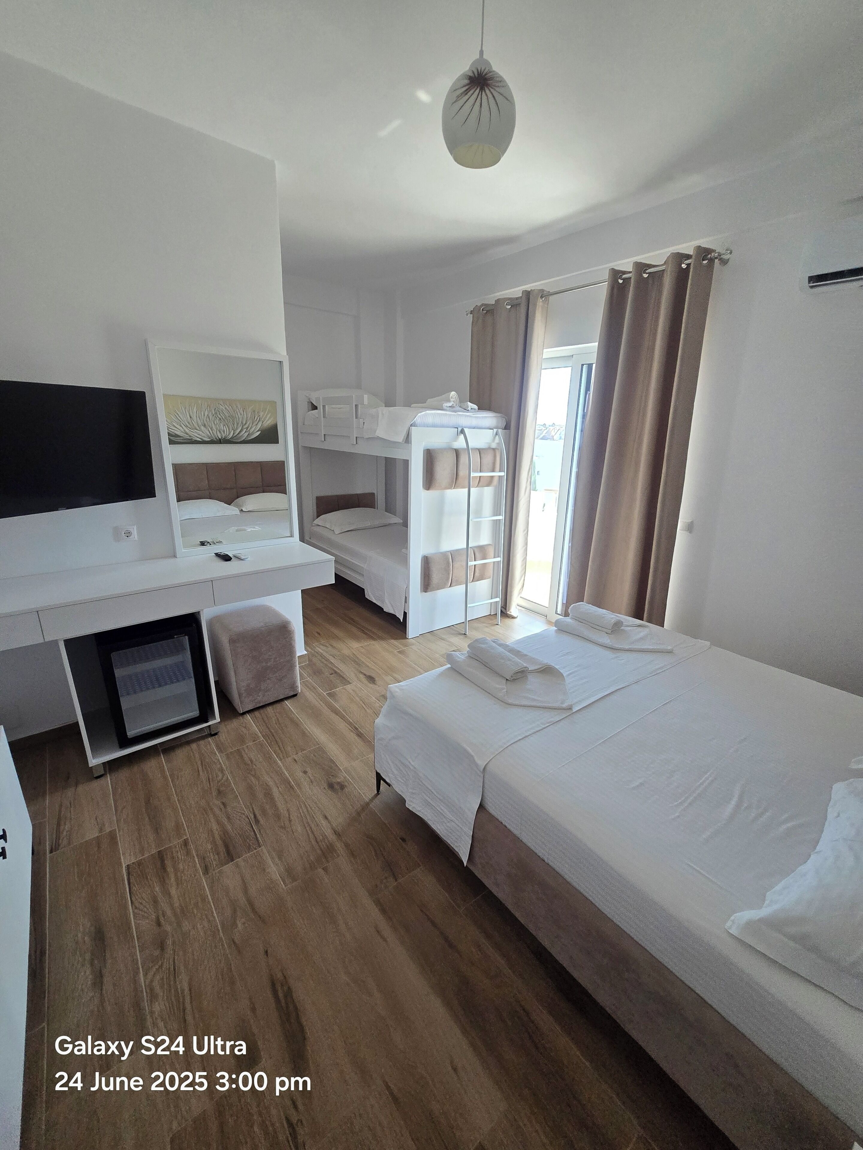 Comfort Quadruple Room | Premium bedding, desk, blackout drapes, soundproofing