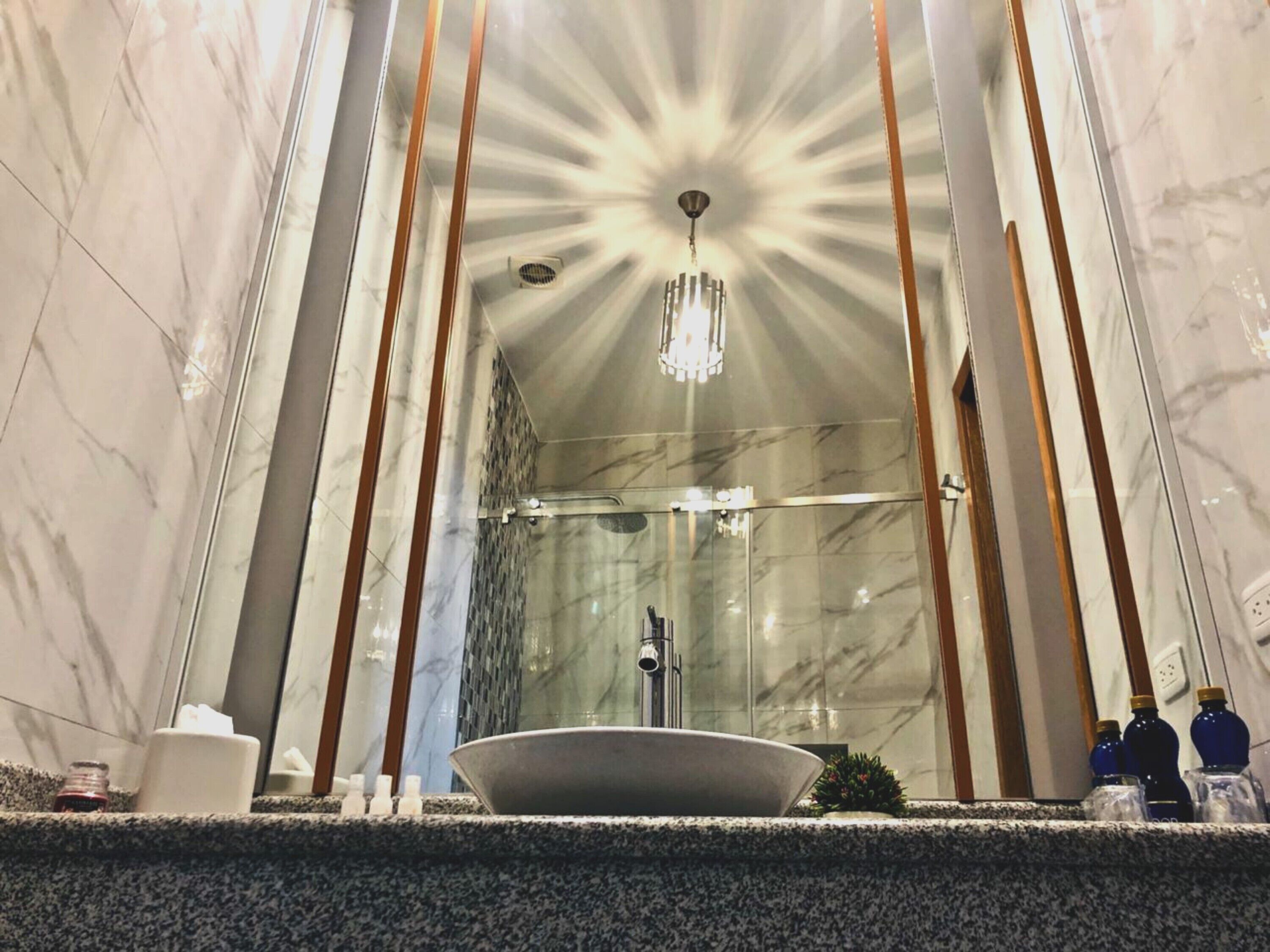 deluxe double room, balcony | bathroom | shower, rainfall showerhead, designer toiletries, hair dryer