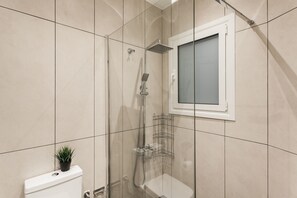 Apartment | Bathroom | Shower, free toiletries, hair dryer, towels - UPSTREET Charming & Comfy 2BD Apt-Acropolis (Athens)