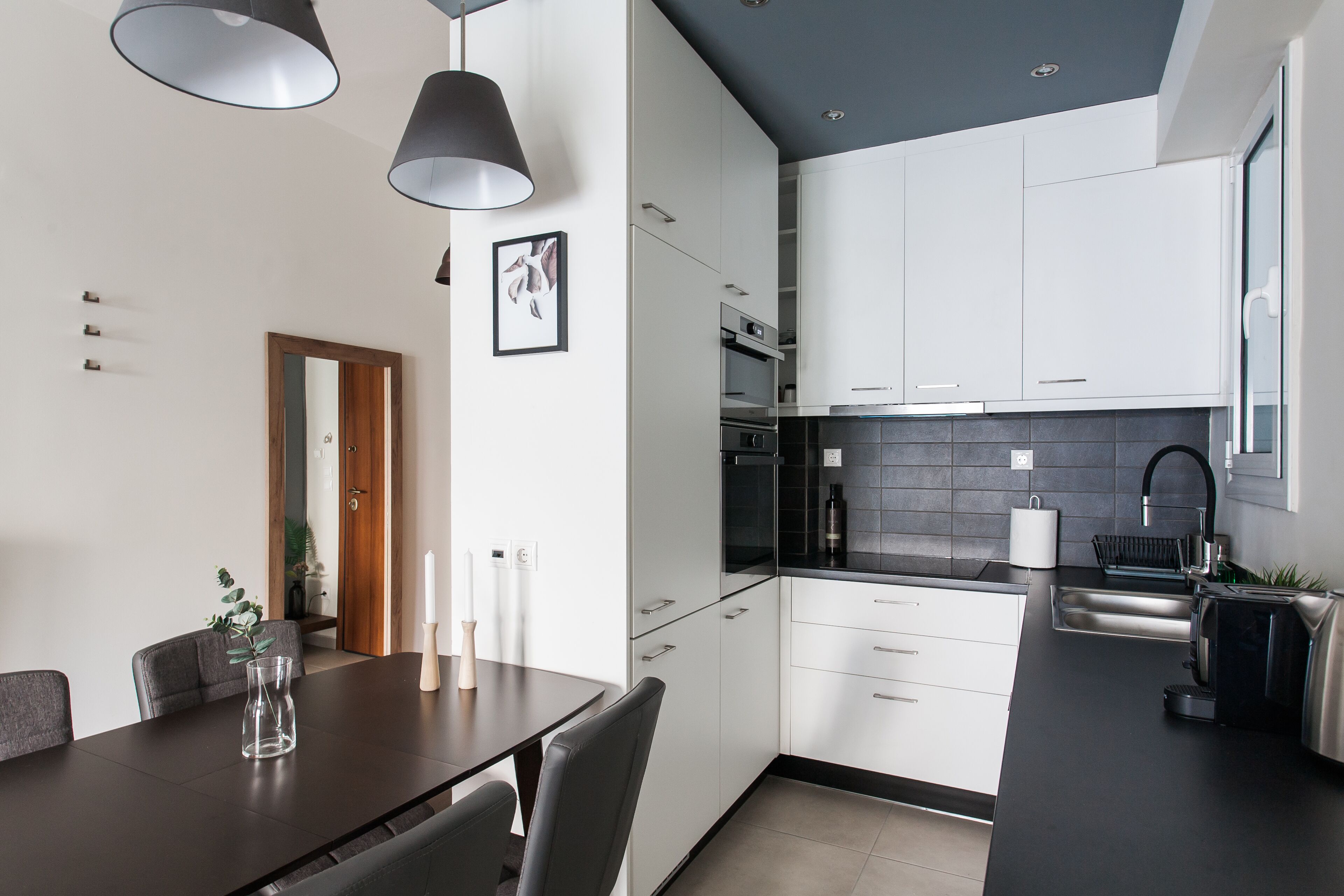 Apartment | Private kitchen | Full-size fridge, microwave, oven, stovetop