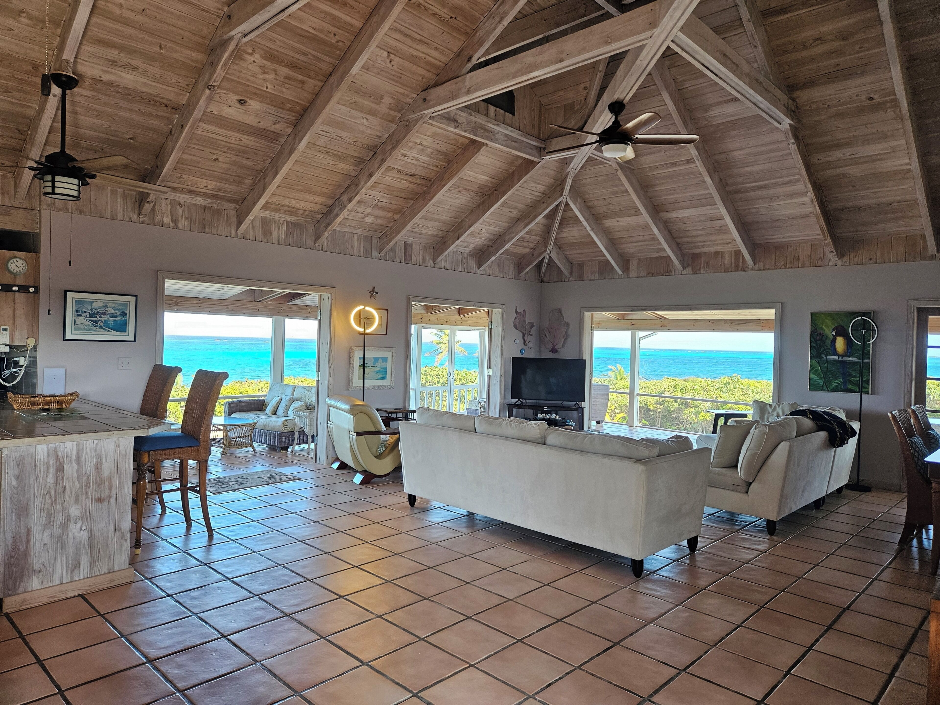 Smart TV, DVD player, books, music library