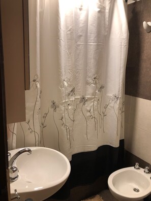 Towels, soap, shampoo, toilet paper