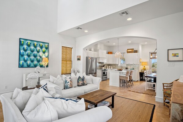 Smart TV, DVD player, books, video library