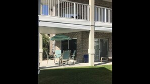 Enjoy the balcony with a patio area, perfect for relaxing with a table and chairs.
