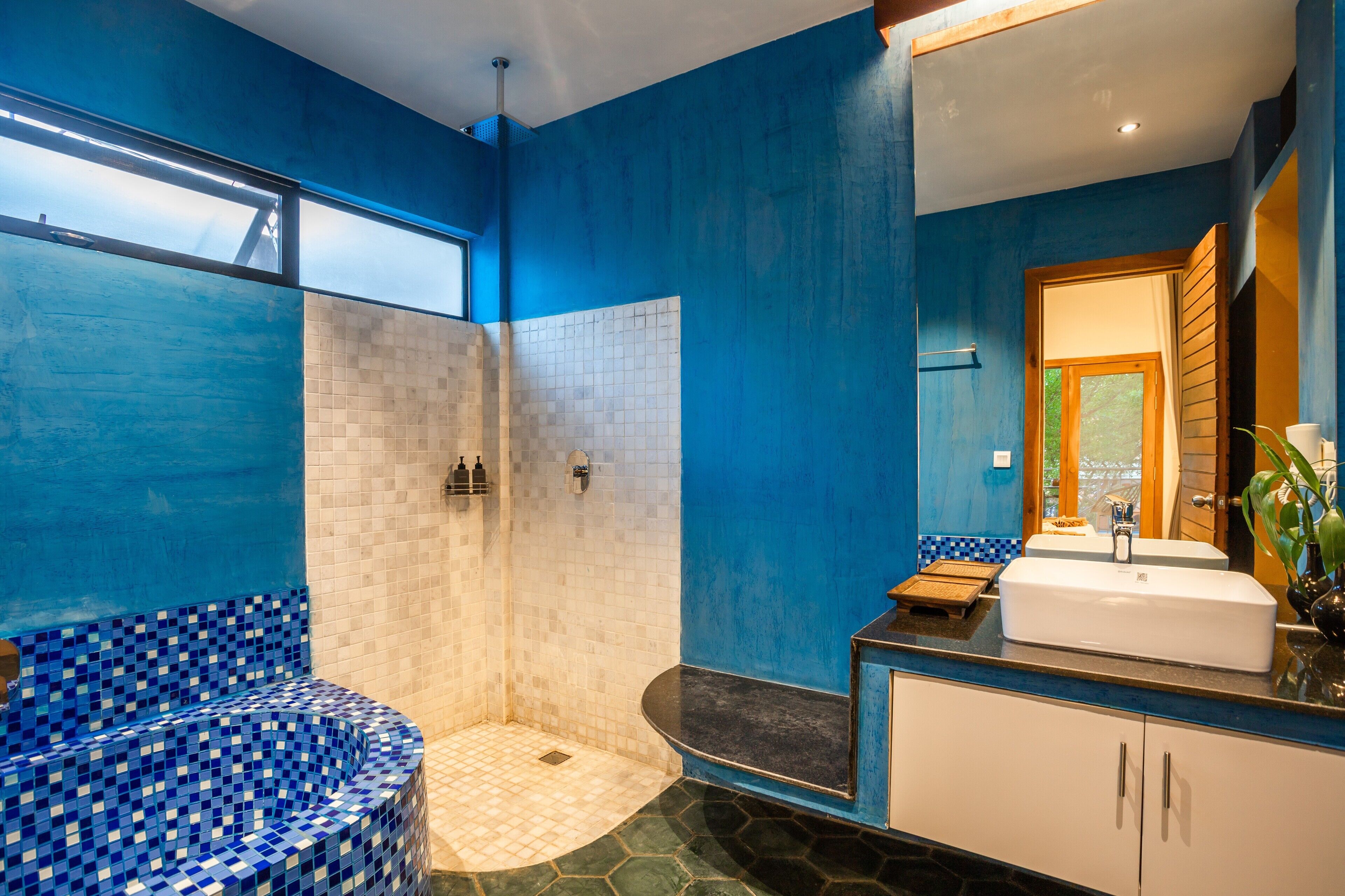 three-bedroom suite | bathroom | shower, rainfall showerhead, free toiletries, hair dryer