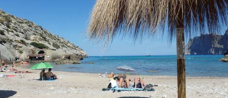 Beach nearby, sun-loungers
