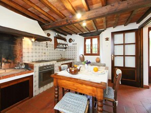 Fridge, oven, toaster, high chair