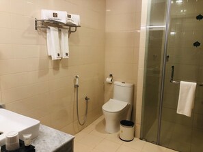 Free toiletries, bathrobes, slippers, bidet