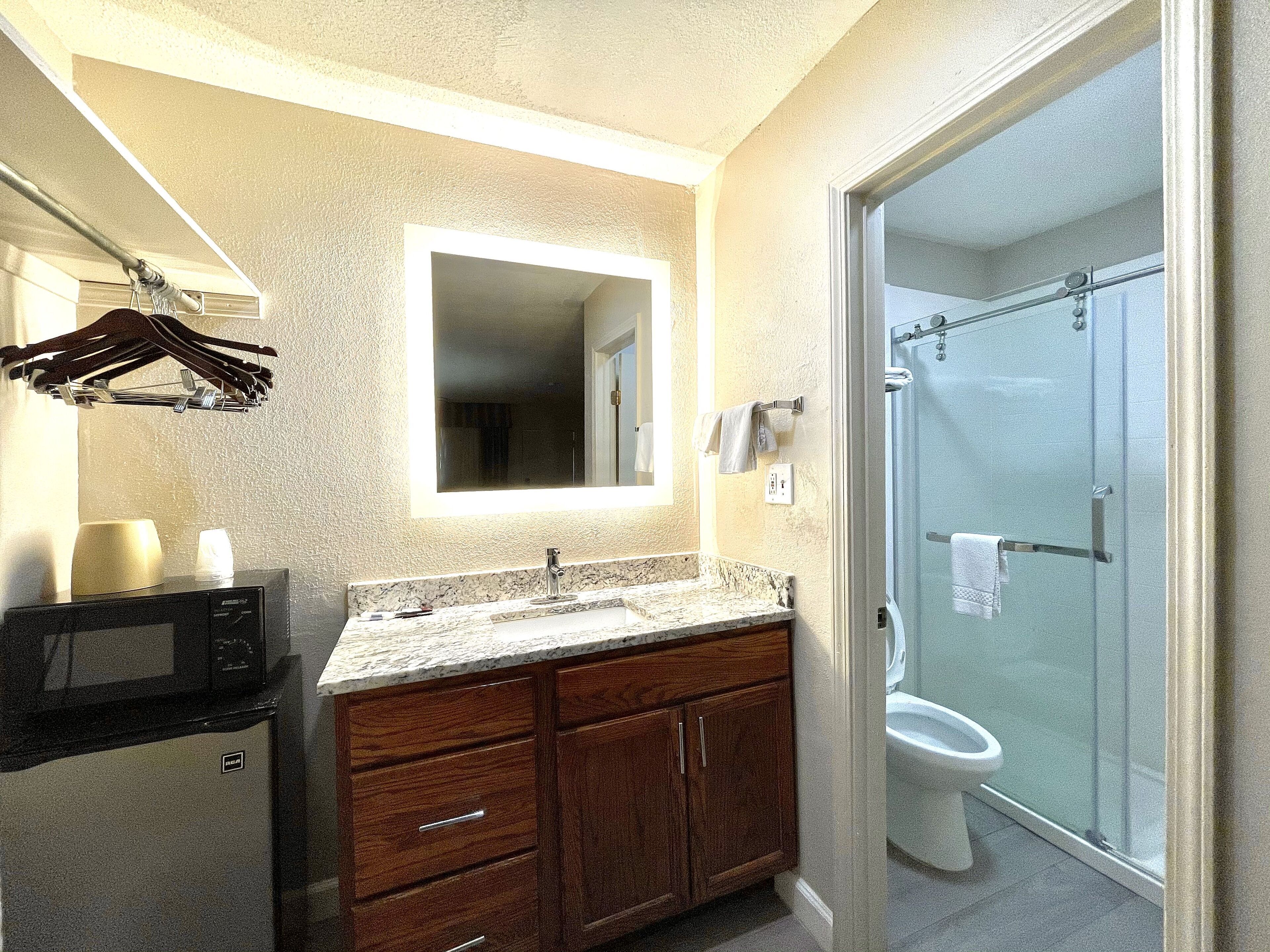 Free toiletries, hair dryer, towels