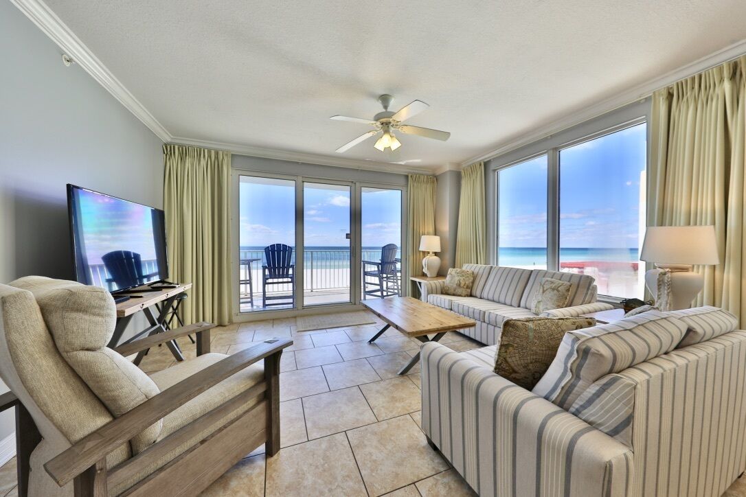 Flat-screen TV, DVD player