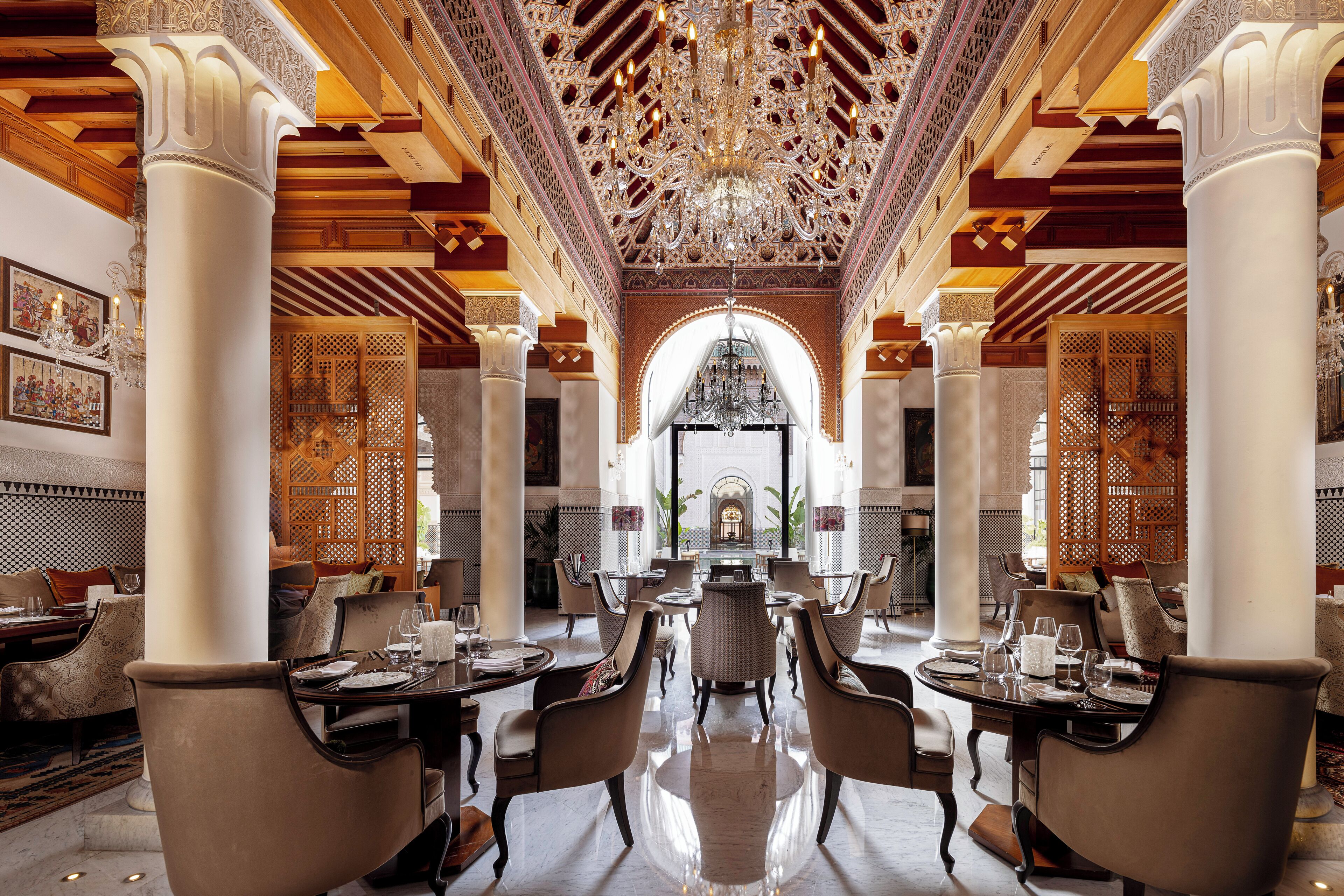 3 restaurants, breakfast, lunch, dinner served; indian cuisine