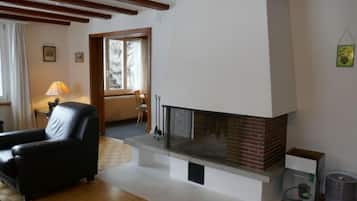 Fernseher, Kamin, DVD-Player