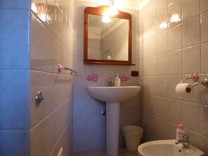 Dusche, Haartrockner, Bidet, Handtücher