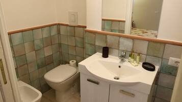 Estudio | Baño | Regadera, secadora de cabello, bidet, toallas
