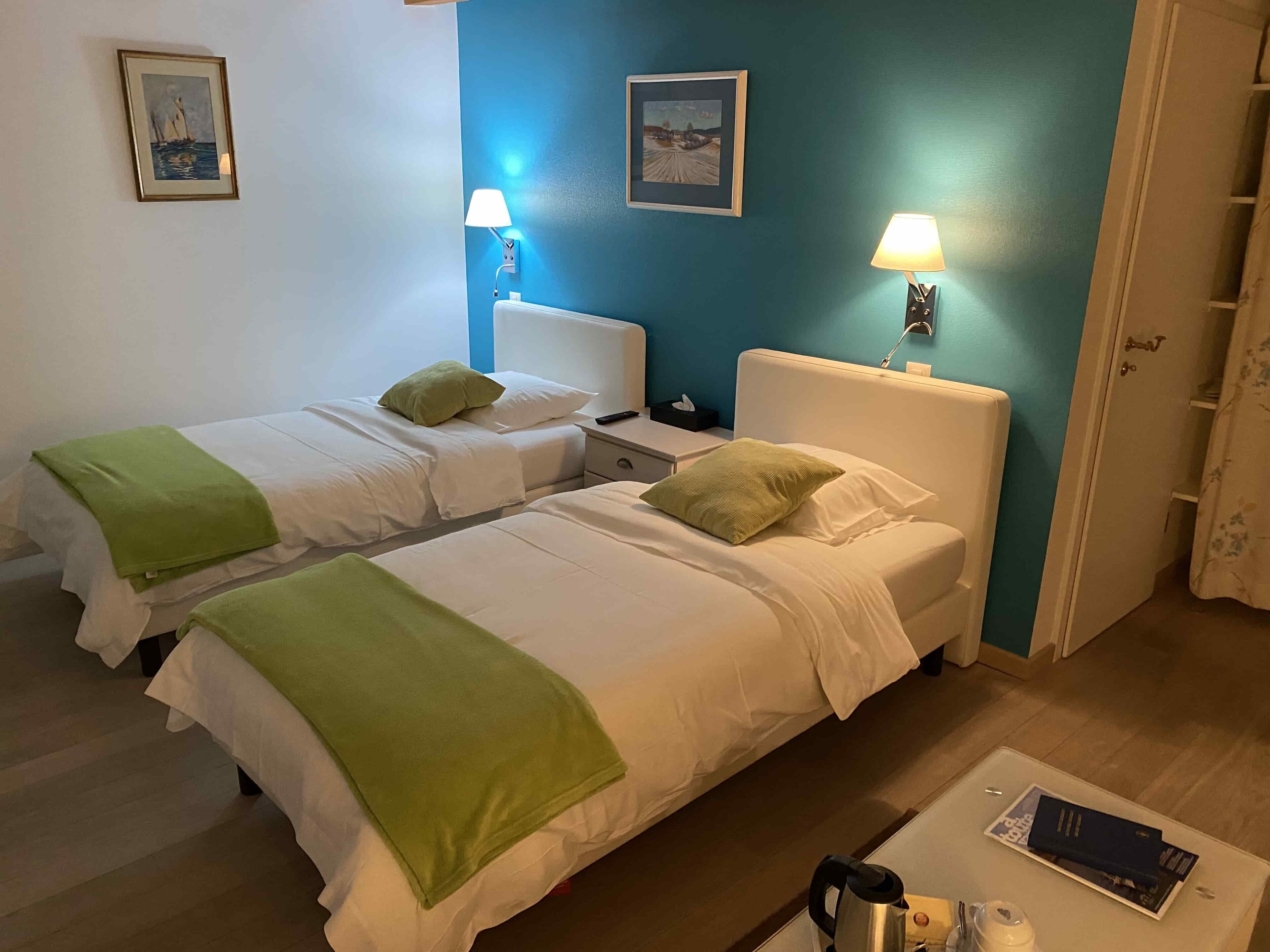 superior twin room, lake view | in-room safe, individually decorated, individually furnished