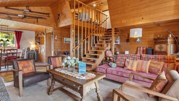 Télévision, cheminée, lecteur de DVD