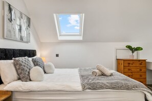 1 bedroom, desk, iron/ironing board, travel cot