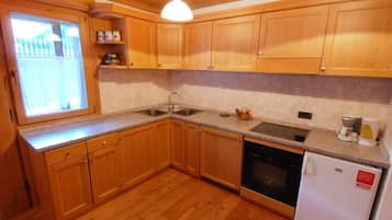 Fridge, oven, dishwasher, cookware/dishes/utensils