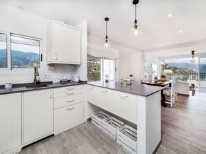Fridge, microwave, dishwasher, highchair
