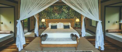 1 chambre, literie de qualité supérieure, couette en duvet d'oie