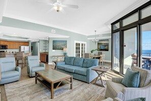 Flat-screen TV, DVD player