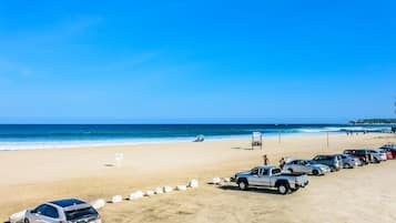 On the beach, beach towels