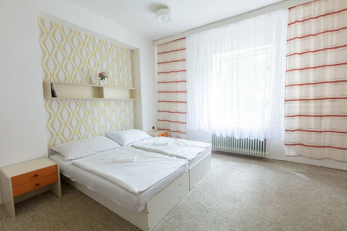 Blackout curtains, free rollaway beds, free WiFi, bed sheets
