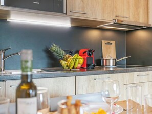 Fridge, microwave, dishwasher, high chair