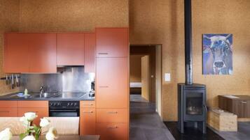 Fridge, oven, dishwasher, high chair