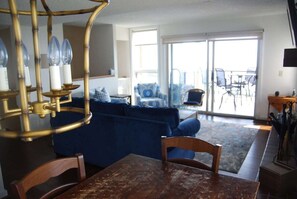 TV, fireplace, books