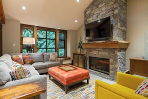 TV, fireplace, offices