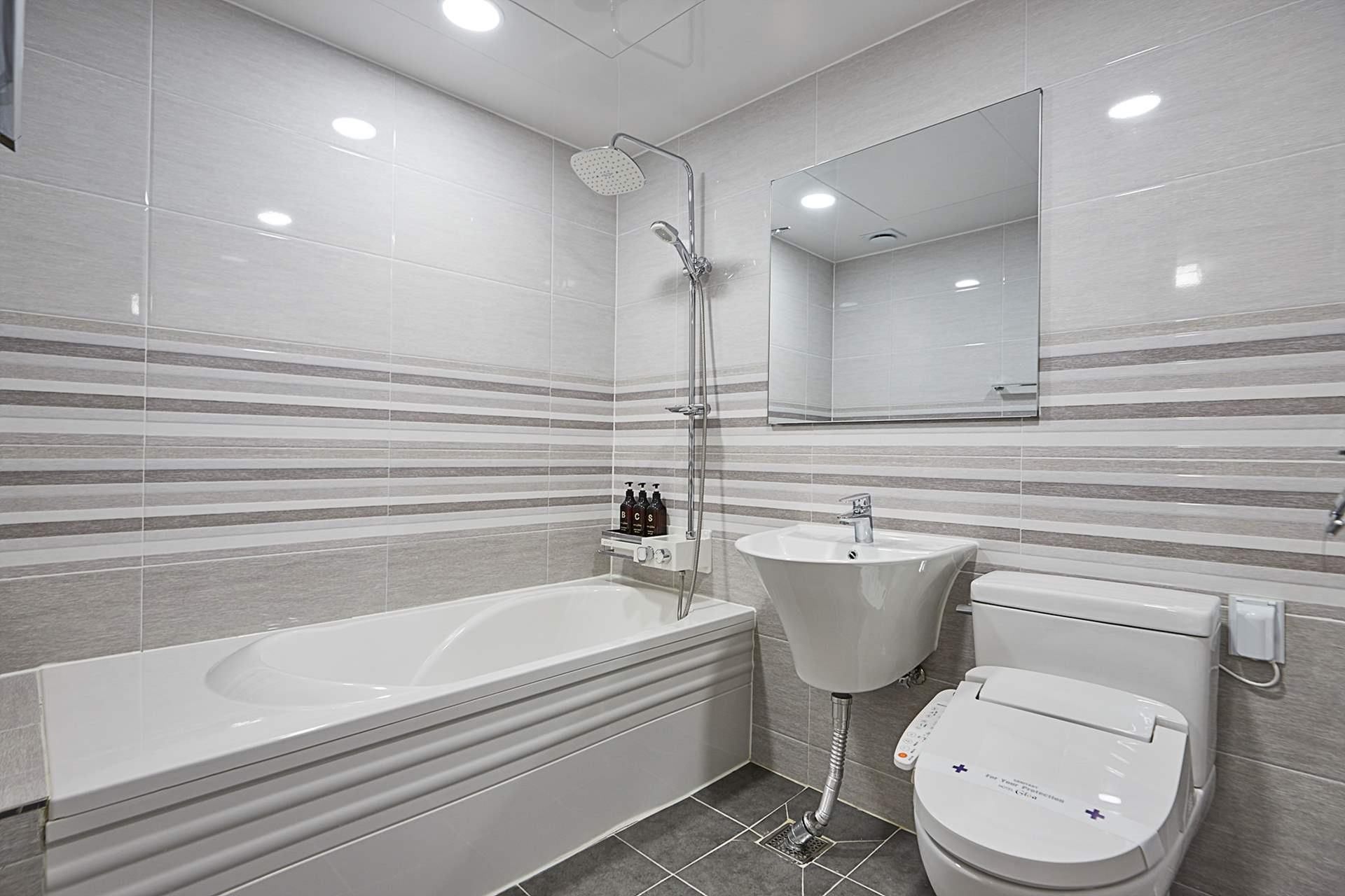 free toiletries, hair dryer, towels