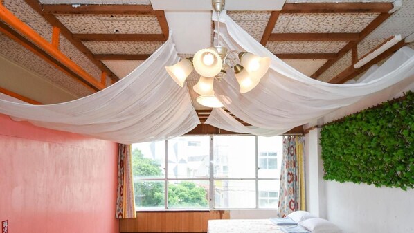 Memory-foam beds, desk, laptop workspace, blackout curtains