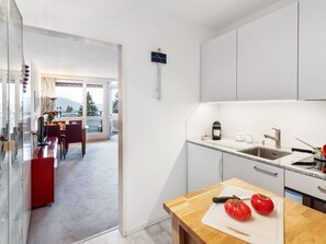 Fridge, oven, cookware/dishes/utensils