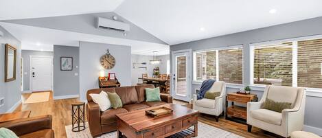 TV connectée, cheminée, Netflix, lecteur de DVD