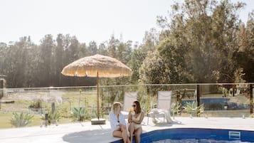 2 outdoor pools, open 8:00 AM to 7:30 PM, pool umbrellas, sun loungers