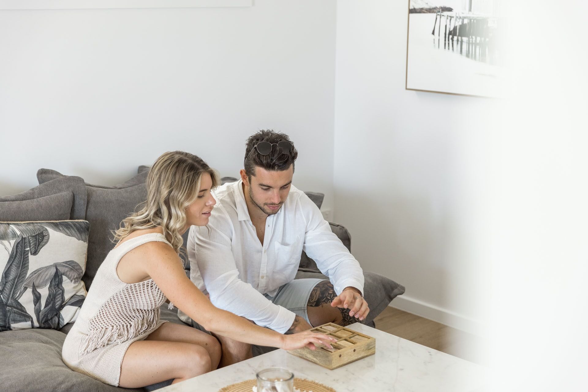 two bedroom waterfront villa | living area | 42-inch smart tv with digital channels, tv