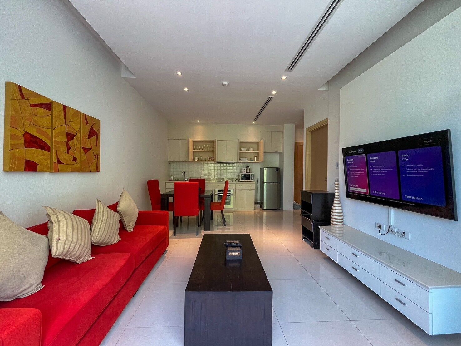 Standaard appartement, 1 slaapkamer, terras, uitzicht op bergen | Woonruimte | Televisie en een dvd-speler