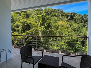 Standard Apartment, 1 Bedroom, Terrace, Mountain View | Living area | TV, DVD player