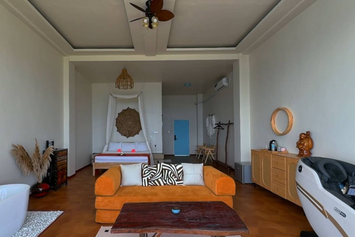 Villa, Sea View | Living area | Flat-screen TV