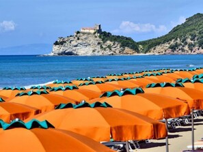 Beach nearby, beach umbrellas