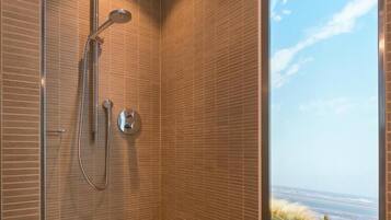 Apartment (Langeneß) | Bathroom | Shower, hair dryer, towels, soap