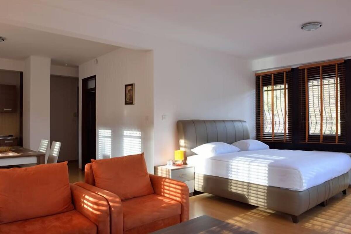 Apartment, 2 Schlafzimmer | Verdunkelungsvorhänge, kostenloses WLAN, Bettwäsche